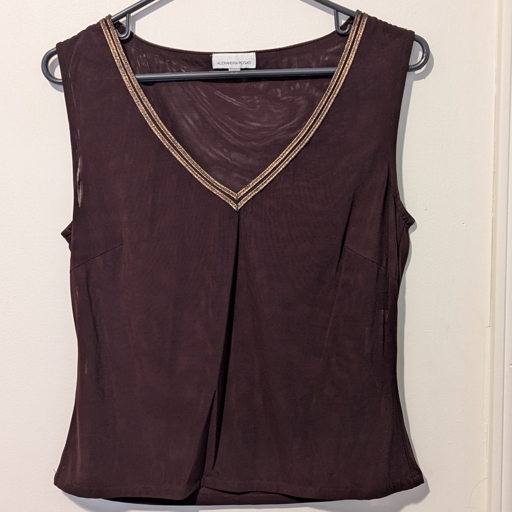 Brown Sleeveless Top